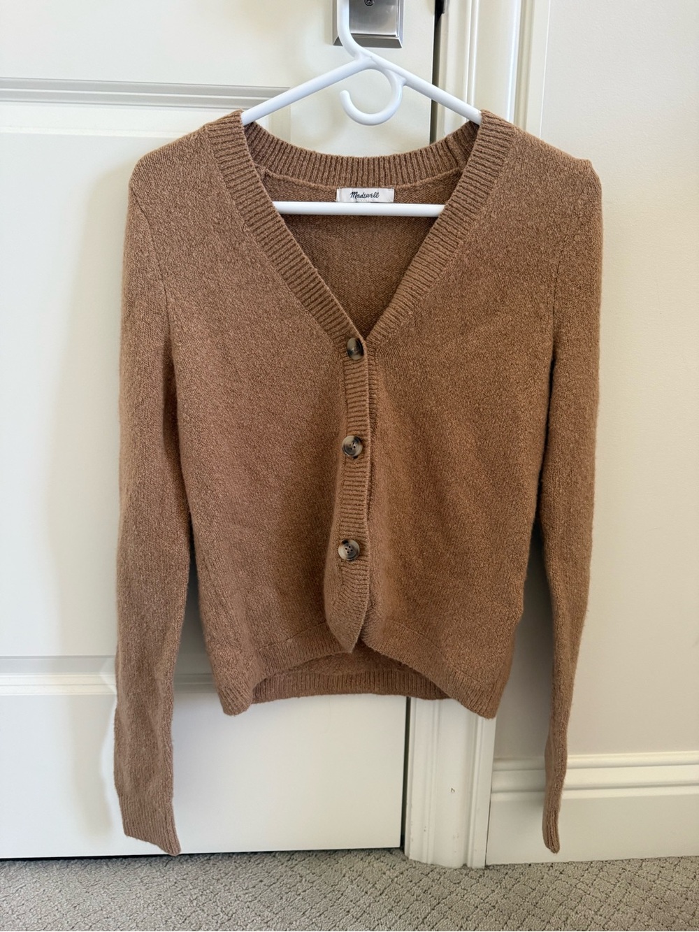 Madewell Cozy Camel V-Neck Button Cardigan - Picture 2 of 2